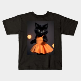 Dancing cat - Modern digital art Kids T-Shirt